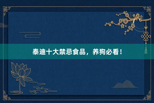 泰迪十大禁忌食品,养狗必看!